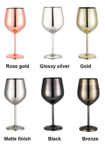 Verres à vin classiques en acier inoxydable en gros, ustensiles de bar à cocktails, ustensiles décoratifs de table pour fêtes, ustensiles de boisson pour mariage - Product Image 3