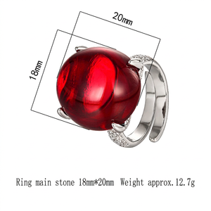 Anillo de Alta Gama Ecológico de Cobre Chapado en Oro de 18K con Circonita Verde Ovalada de 18*25mm, Piedra Grande Geométrica Náutica Certificada Toderi - Product Image 4