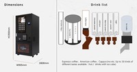 Machine à café distributrice LE308G, capacité de 150 à 200 pièces, refroidissement par compresseur, prix d'usine, service professionnel de personnalisation en gros