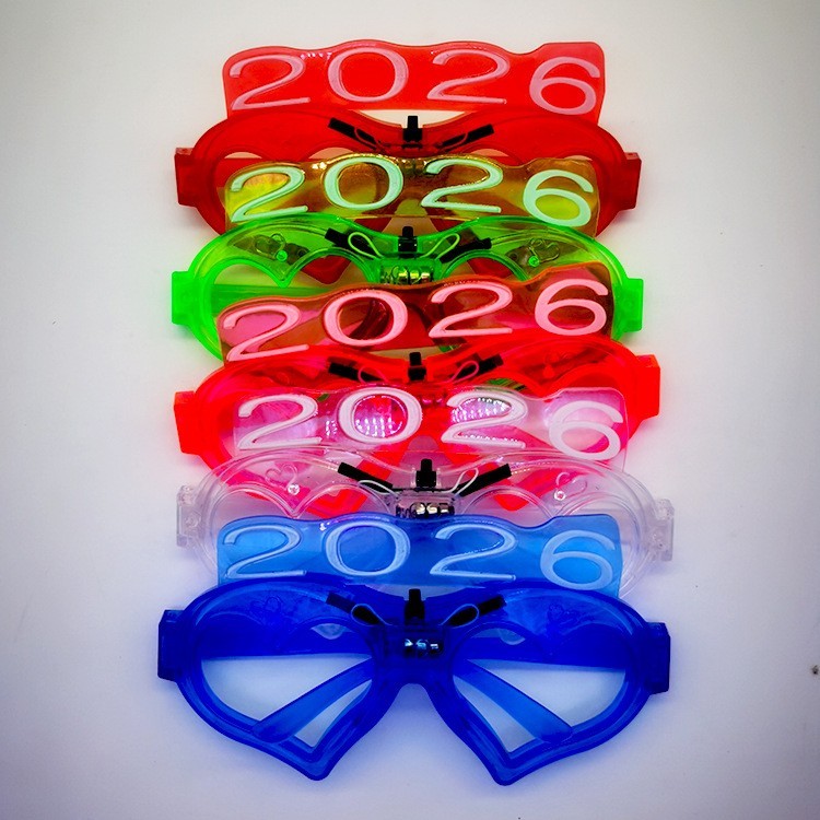 2026 LED Light up Glow Glasses Neon Party Sunglasses Party Shutter Shades Flashing for Adults Kids New Year Gifts