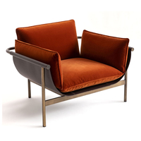Fauteuils d'appoint modernes en velours pour salon