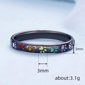 Anello Colorato a Forma di Zampa Arcobaleno per Donne, Gioiello da Dito con Motivo Animale - Product Image 5