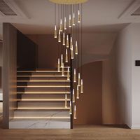 CBMMart Escalier flottant de qualité supérieure avec filetage en bois et éclairage LED au design moderne