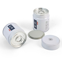 Boîtes rondes en métal personnalisées de 68*60 mm, hermétiques, pour 50 g de matcha, café et thé, emballage mini de 30 g avec bouchons et couvercles intérieurs