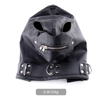 PVC Masque Bondage Fétiche Bandeau SM Produits Cosplay Cuir Chapeaux BDSM Accessoires Adulte Usine SexShop