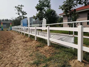 Diskon besar PVC putih pagar kuda bintang stabil <span class=keywords><strong>3</strong></span> rel peternakan dan jalan Paddock untuk peralatan peternakan hewan Pertanian - Product Image 4