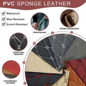 Embroidery Quilted Automotive Synthetic Leather PVC <b>Sponge</b> Leather Faux Upholstery Fabric Eco-Friendly <b>Sofa</b> Car Mat - Product Image 5