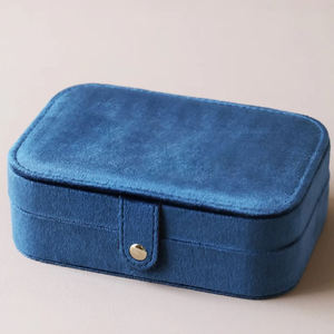 Custom Logo Portable Velvet Rectangle Luxurious Travel <b>Jewelry</b> Storage <b>Box</b> <b>Mirror</b> Small Organized Storage Case for Women's Stud - Product Image 6