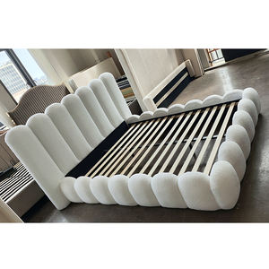 Итальянская мебель для спальни: современная мягкая кровать в кремовом стиле, роскошная кровать размера «<span class=keywords><strong>queen</strong></span>-<span class=keywords><strong>size</strong></span>», каркас кровати размера «king-<span class=keywords><strong>size</strong></span>» с обивкой - Product Image 3