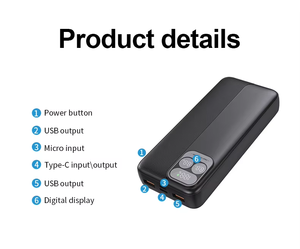 Banco de Energía de 30000 mAh, Cargador de Teléfono Portátil, Paquete de <span class=keywords><strong>Batería</strong></span> <span class=keywords><strong>Externa</strong></span> con 4 Salidas 2026 - Product Image 3