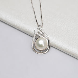 S925 Silver Pendant with Large DIY Semi-Finished Pearl <b>Jewelry</b> <b>Tray</b> 801 Women's Simple Head Pendant with Pearl Charms - Product Image 3