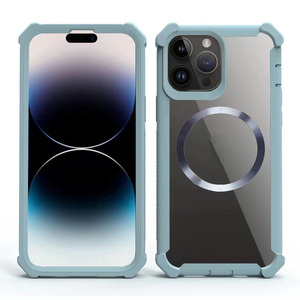 Protection Air Bumper Couleur Cadre Transparent Dur Clair Pour <span class=keywords><strong>iPhone</strong></span> 15 <span class=keywords><strong>Pro</strong></span> <span class=keywords><strong>Max</strong></span> Couverture Arrière Antichoc pour magsafePhone Cas - Product Image 3