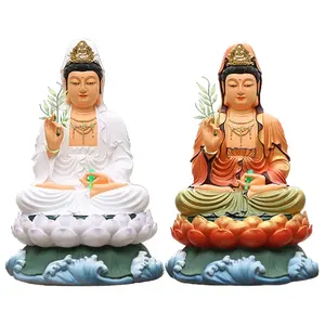 Usine de vente en gros maison offrant la mer du sud Guanyin Bodhisattva résine Guanyin ornements Guanyin bouddha statue sculpture