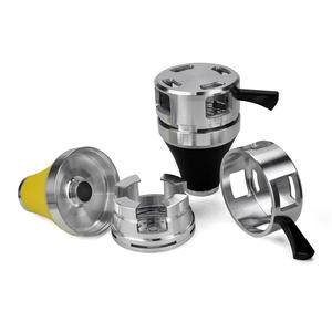 Tête de bol de narguilé en silicone en acier inoxydable personnalisée en usine porte-charbons en carbone 2 en 1 ensemble d'accessoires de chicha pour bar lounge de narguilé - Product Image 3