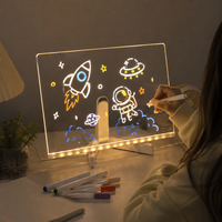 Tableau d'écriture réutilisable en gros, tableau de dessin LED effaçable à lumière néon, tableaux de dessin LED portables pour messages de bureau à domicile