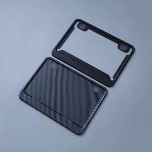 Support de plaque d'immatriculation élégant en aluminium à motif fibre de carbone pour voiture et moto - Support en métal durable, idéal comme cadeau - Product Image 2