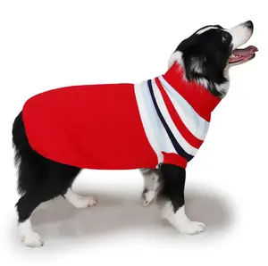 Pakaian Sehari-hari Sweter Anjing Bergaris Rajutan Hangat Akrilik 2 Warna Lembut