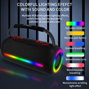 Enceintes DJ portables USB P PRO7 pour l'extérieur, mini enceintes sans fil professionnelles 20W BT, enceinte extérieure avec lumière LED changeante de couleur - Product Image 5