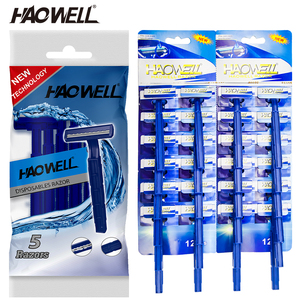 HW-F02 Trung Quốc Dùng một lần sử dụng hàng ngày nhựa xử lý nhanh chóng người tiêu dùng khách sạn Giao hàng nhanh 5 cái/OPP Túi Gói 2 lưỡi dao cạo - Product Image 5