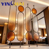 Cloison en verre ondulé dégradé en acier inoxydable ovale circulaire personnalisée YINGHAI pour maison, villa, restaurant, hôtel