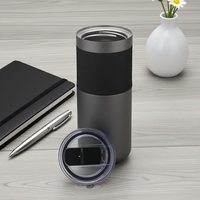 Tumbler Vakum Dinding Ganda Stainless Steel 450ml Anti Bocor Bebas BPA, Mug Kopi untuk Perjalanan, Botol Air untuk Mobil