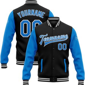 Custom Baseball Varsity <b>Jacket</b> Personalized Stitched Name Number Unisex Adult Preppy Style Autumn Breathable Turn-down Collar - Product Image 1