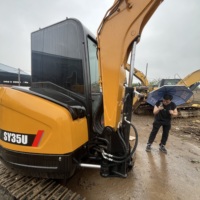 Mini-excavatrice sur chenilles Sany SY35U d'occasion, 3,5 tonnes, avec moteur Yanmar et cabine fermée, hydraulique, très demandée