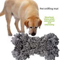 Tapis de dressage de luxe en velours doux et respirant en forme d'os pour chiens et chats - Accessoires de dressage pour animaux de compagnie