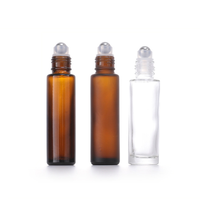 Homfun — bouteille à roulettes en acier, cosmétique, pour la crème des yeux, soins de la peau, huile essentielle, verre, ambre, 1/2oz, 15ml, en Stock