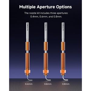 Kit de boquillas de intercambio rápido Creality Unicorn de 0,4 mm, 0,6 mm y 0,8 mm de aleación de cobre para impresora 3D K1C K1 SE K2 SE - Product Image 3