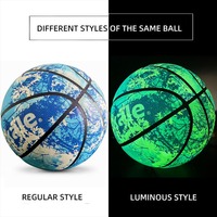 Ballon de basket officiel de taille 7, 6, personnalisé, cadeaux d'entraînement, logo imprimé, cuir PU luminescent, fabriqué par le fabricant officiel