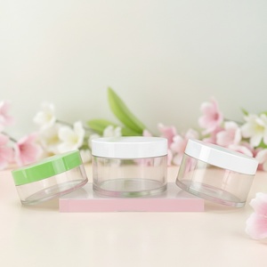 Custom Cosmetic Cream <b>Jar</b> Silk Screen logo Blue Amber <b>Empty</b> 30g 50g 100g 120g 150g 200g Body Scrub <b>Jar</b> with Gold Aluminum Cap - Product Image 1