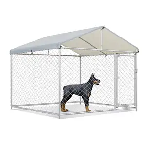 New Product Explosion Size 78"L x 78"W x 67"H Galvanized Welded Outdoor Large Dog Fence With Cover Or Roof