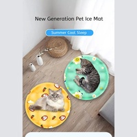 Tapis rafraîchissant pour animaux de compagnie en PVC, motif dessin animé rond, imperméable, réutilisable, facile à nettoyer, pour l'été, pour rafraîchir et faire dormir les animaux
