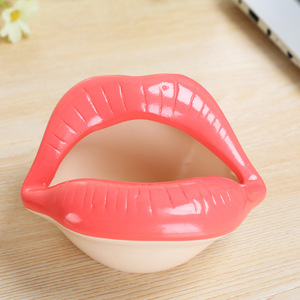Cendrier à lèvres mignon en céramique 2023 Offre Spéciale, accessoires de fumée, Design créatif, bouche rouge <span class=keywords><strong>Sexy</strong></span>, Pots de fleurs - Product Image 2