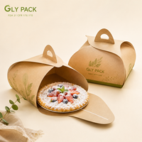Boîte à gâteau en papier kraft imprimée sur mesure avec poignée, emballage alimentaire de qualité pour pâtisserie, dessert, tarte, à emporter pour les cafés