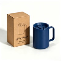 Mug à café isotherme en acier inoxydable 304 avec logo personnalisé, poignée et couvercle, tasse de voyage à double paroi, garde au chaud 6h et au froid 12h