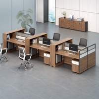 Bureau de direction moderne commercial de haute qualité Table de séparation simple marron avec armoire latérale Table de séparation en acrylique