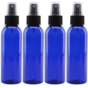 Pulverizadores de botellas de spray PET recargables de plástico vacío azul de 4oz para limpieza del hogar DIY, aromaterapia