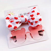 Accessoires de cheveux pour enfants lunettes de soleil mignon garçons filles dégradé sans monture dessin animé beau coeur forme animale lunettes promotionnelles