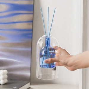 Bouteille diffuseur à roseaux en verre bleu à double paroi 165 ml, vide, pour diffuseur d'arômes, vase décoratif pour la <span class=keywords><strong>maison</strong></span>, conteneur de parfum, cadeau décoratif - Product Image 3