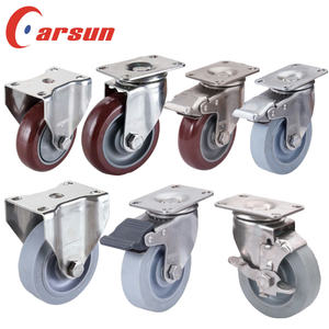 Mittelschwere 304 Edelstahl-Flach rollen <span class=keywords><strong>100mm</strong></span> Lenk rolle für Lager logistik wagen OEM Anpassbarer Nylons chaft - Product Image 2