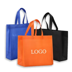 Custom logo eco friendly large big folding ultrasonic rpet non woven shopping bags