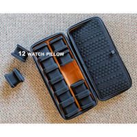 Étui de rangement pour montres à 12 emplacements avec logo personnalisé, inserts intérieurs double couche, pochette rigide pour bracelets de montres connectées