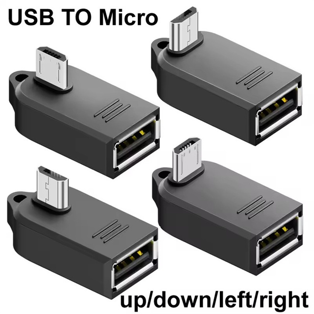 Micro USB to USB Adapter OTG Elbow Micro USB Male to USB Female Adapter Converter Charging Data Transmission Converters