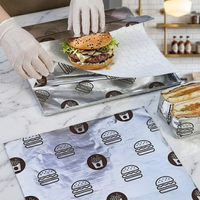 Papier d'emballage pour hot-dogs et hamburgers en aluminium laminé à usage unique, de qualité alimentaire, avec logo personnalisé, à une face, en nid d'abeille, isolant