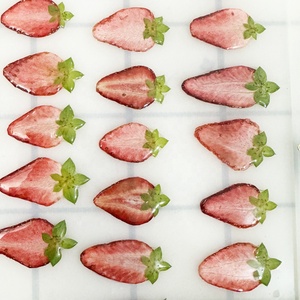 2024 새로운 사랑스러운 수지 드라이 프레스 진짜 딸기 매력 펜던트 개인화 된 귀여운 과일 매력 DIY 보석 만들기 - Product Image 1