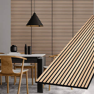 Moderno 3d in fibra di poliestere fonoassorbente Mdf legno lamelle di parete acustica <span class=keywords><strong>pannelli</strong></span> flessibili acustici parete <span class=keywords><strong>pannelli</strong></span> - Product Image 4