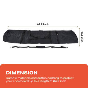 Housse de protection pour ski et snowboard, sac de transport rigide et léger pour snowboard, sac à bandoulière de type Dumpling pour activités de plein air - Product Image 3
