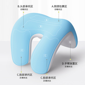 U Shape Nap Pillow Polyester Portable Desk Pillow For Office Sleeping Head Support - Product Image 1